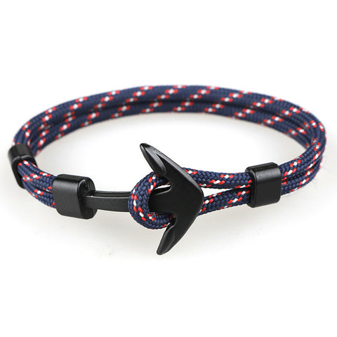 Be Great Anchor Bracelet-Navy and Red