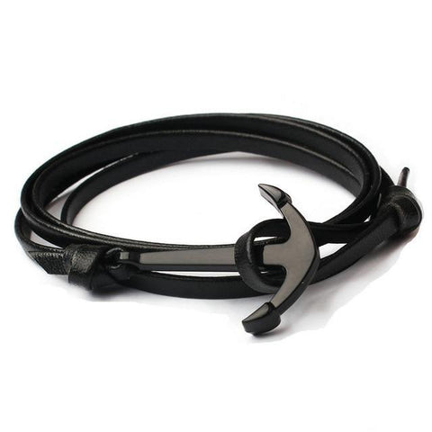 Be Great Anchor Bracelet-Black on Black