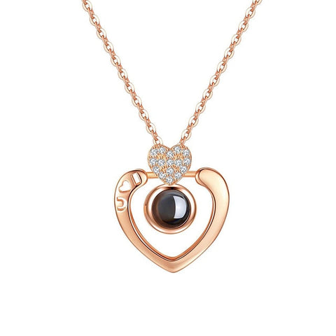 Rose Gold Double Heart Necklace