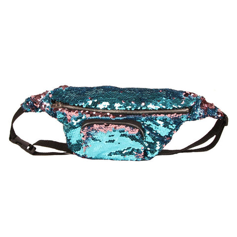 Teal Sequin Fanny Pack