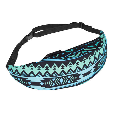 Teal Aztec Fanny Pack