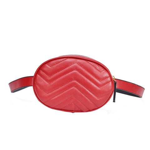Luxury Red Leather Fanny Pack