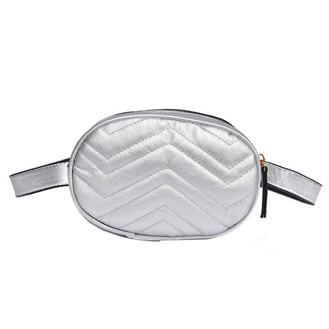 Luxury Silver Leather Fanny Pack
