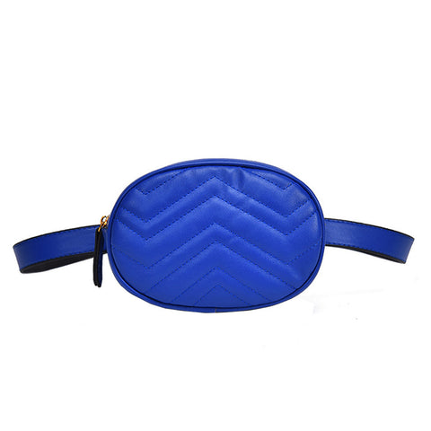 Luxury Blue Leather Fanny Pack