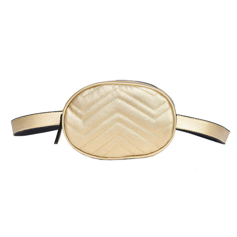 Luxury Gold Leather Fanny Pack