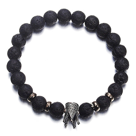 Be Great Crown Bracelet-Black and Silver