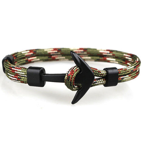 Be Great Anchor  Bracelets-Camo and Black