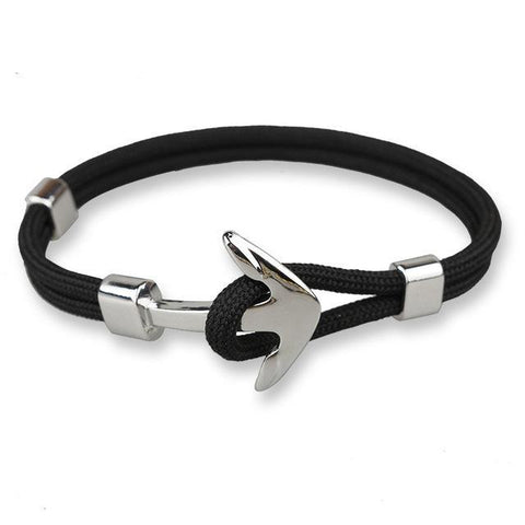 Be Great Anchor Bracelet-Black and Silver