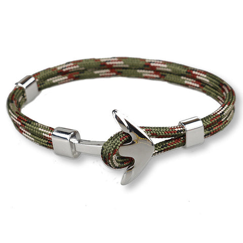 Be Great Anchor Camo and Silver Bracelet