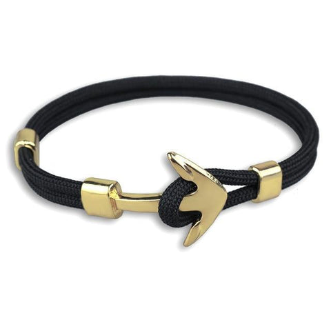 Be Great Anchor Bracelet-Black and Gold