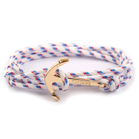 Be Great Anchor Bracelet-White and Gold
