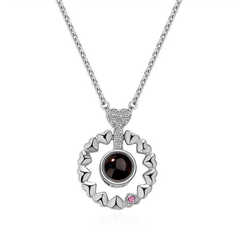 Silver Circle Heart Necklace