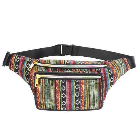 Gold Zipper Retro Fanny Pack