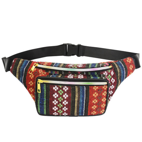 Gold Zipper Wavy Fanny Pack